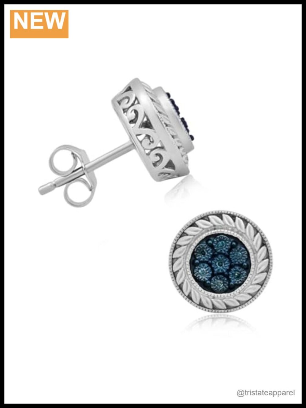 925 Sterling Silver Diamond Stud Earrings for Women Push Back